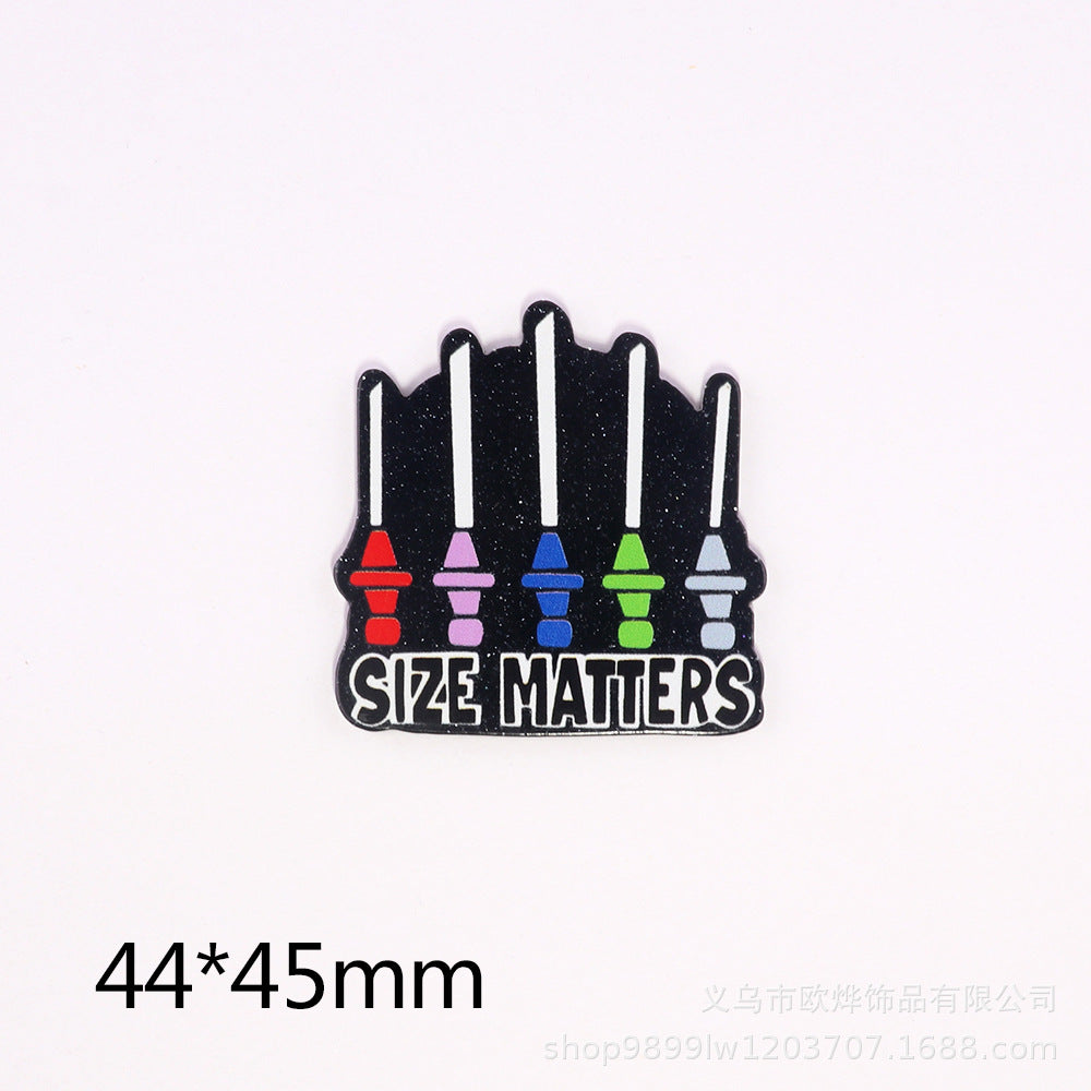 Wholesale   10pcs  New loose powder cross-border cartoon letter drink love bag j05ewelry acrylic pin DIY patch accessories